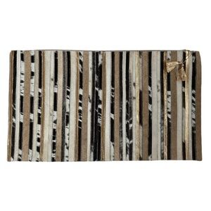 Callisto Home Metallic Leather Patchwork Oblong Cow Hide Pillow Cover NWOT